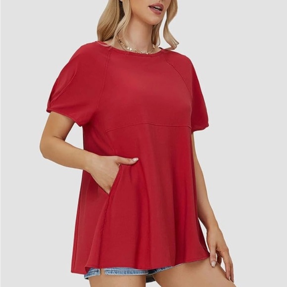 ❣️HOST PIC❣️New! Summer Babydoll PePlum Maternity Top - Picture 3 of 5